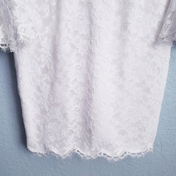 BCBGmaxazria Salina White Corset All Over Lace Bell Sleeve Mini Dress - Picture 3 of 12